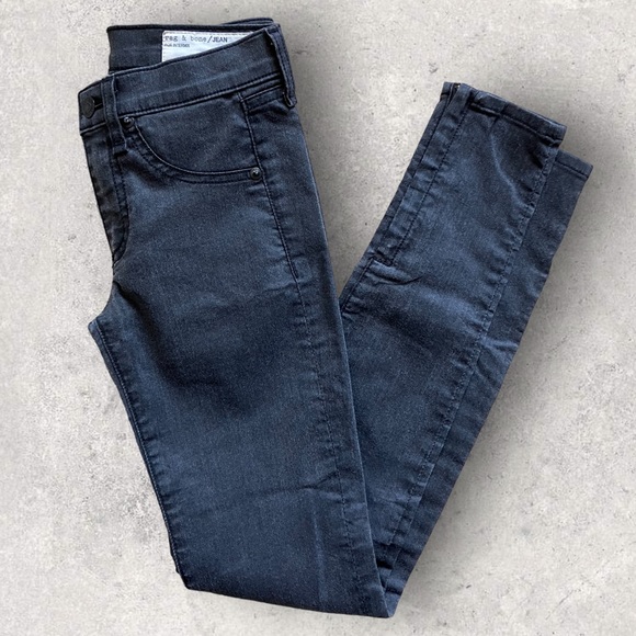 Rag & Bone Gray Jeans Zippered Bottom Skinny Fit Women Size 24 - Picture 2 of 9